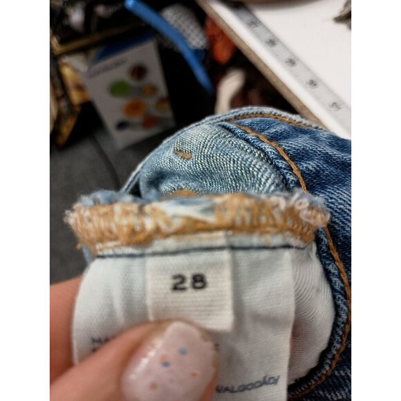 Marc By Marc Jacobs Womens Iconic Denim Mini Skirt Size 28 Blue Raw Hem Cotton - Picture 7 of 9